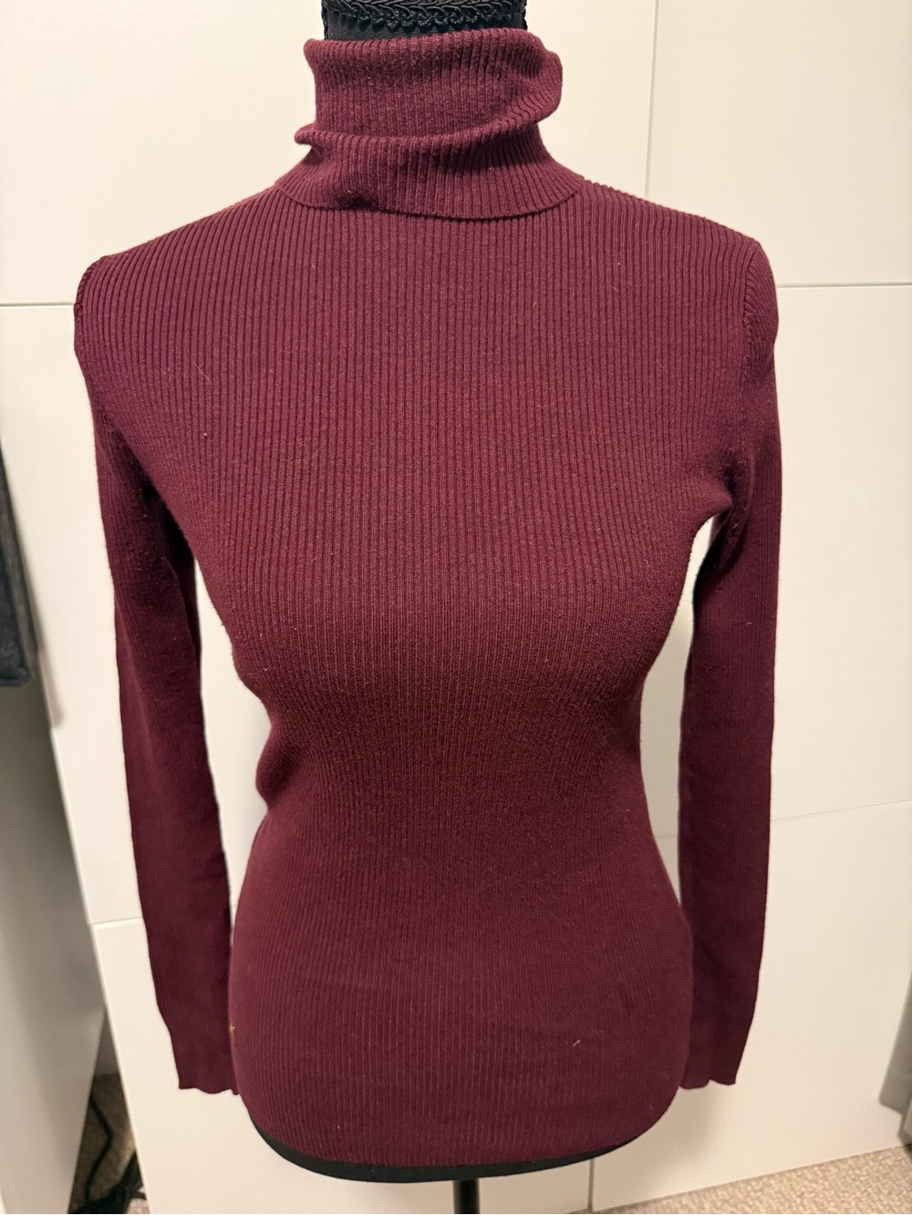 Ralph Lauren Burgundy Ribbed Turtleneck Sweater